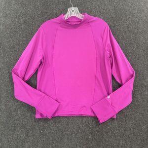 Under Armour Shirt Womens XL Magenta Mock Neck Fitted Long Sleeve 1389274